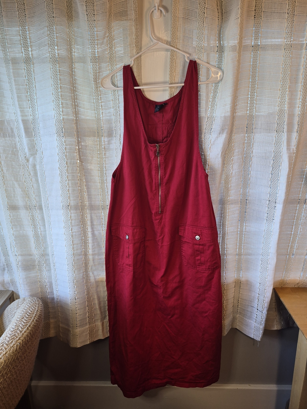 Baccini Sleeveless Zip-Front Crimson Shift Midi Dress Size 22W